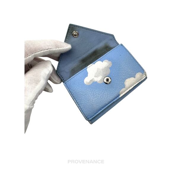 🔴 Balenciaga Papier Mini Card Wallet - Clouds Blue Leather - Picture 8 of 8